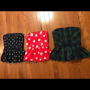 Set of 3 Abercrombie Strapless Tops